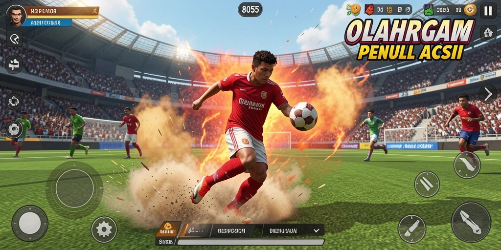 Screenshot dari gameplay <strong>8055</strong> menunjukkan aksi penuh semangat dan ketegangan.
