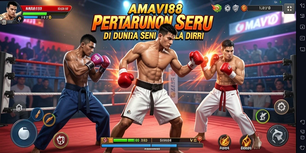 Screenshot gameplay AMAVI88 menampilkan pertarungan seru dan karakter unik.