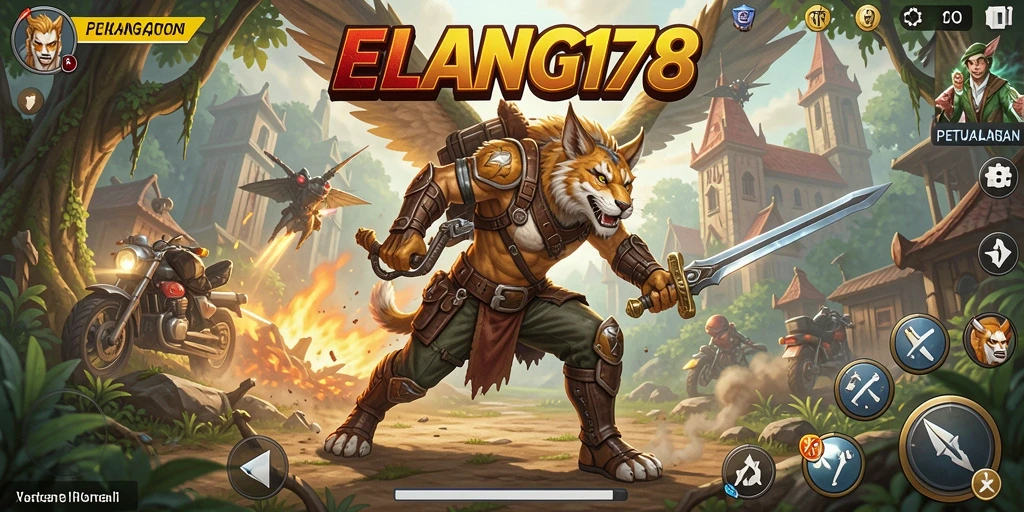 Screenshot ELANG178 menampilkan aksi karakter melawan musuh dengan grafis yang memukau.