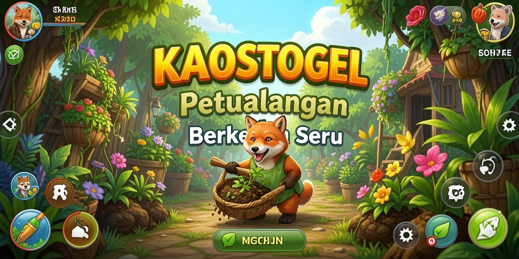 Tampilan gameplay <strong>KAOSTOGEL</strong> saat berkebun yang menarik dan penuh warna.
