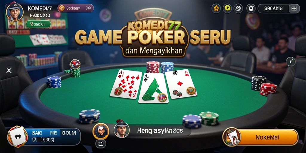 Tangkapan layar KOMEDI77 menampilkan gameplay Poker yang seru dan interaktif.