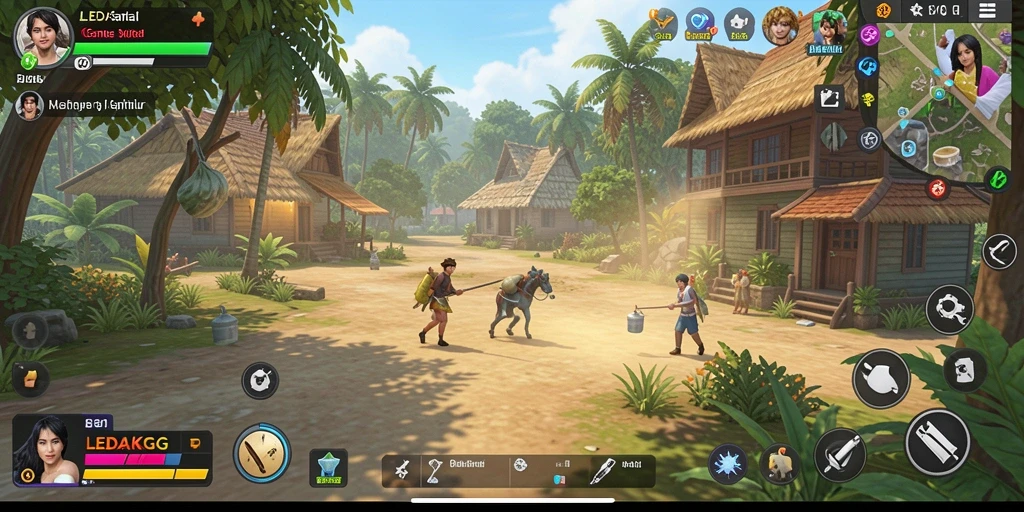 Tampilan gameplay LEDAKGG yang menarik dan penuh warna.