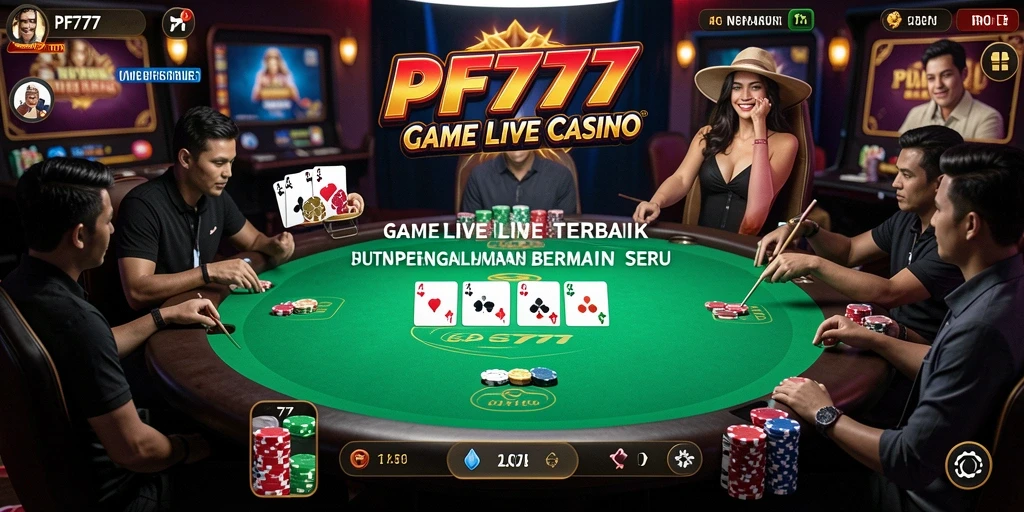 Tampilan menarik dari gameplay Live Casino PF777 yang mendebarkan.