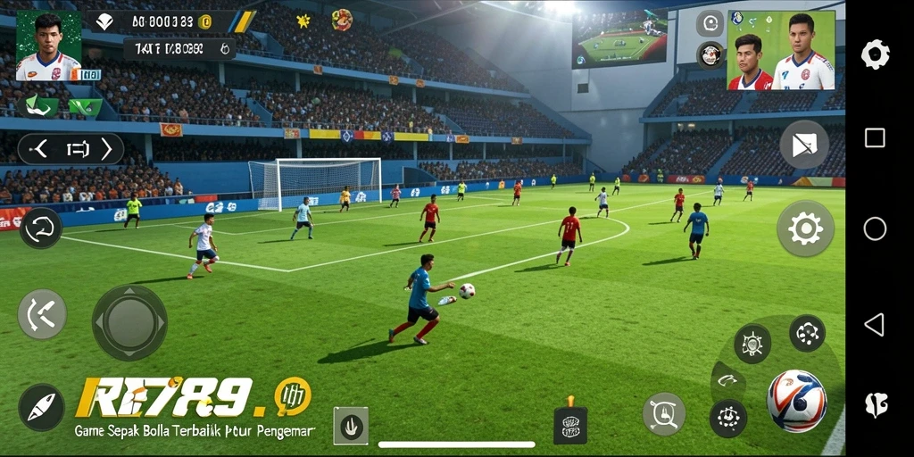 Tampilan gameplay <strong>RR789</strong> dengan aksi sepak bola yang mendebarkan.