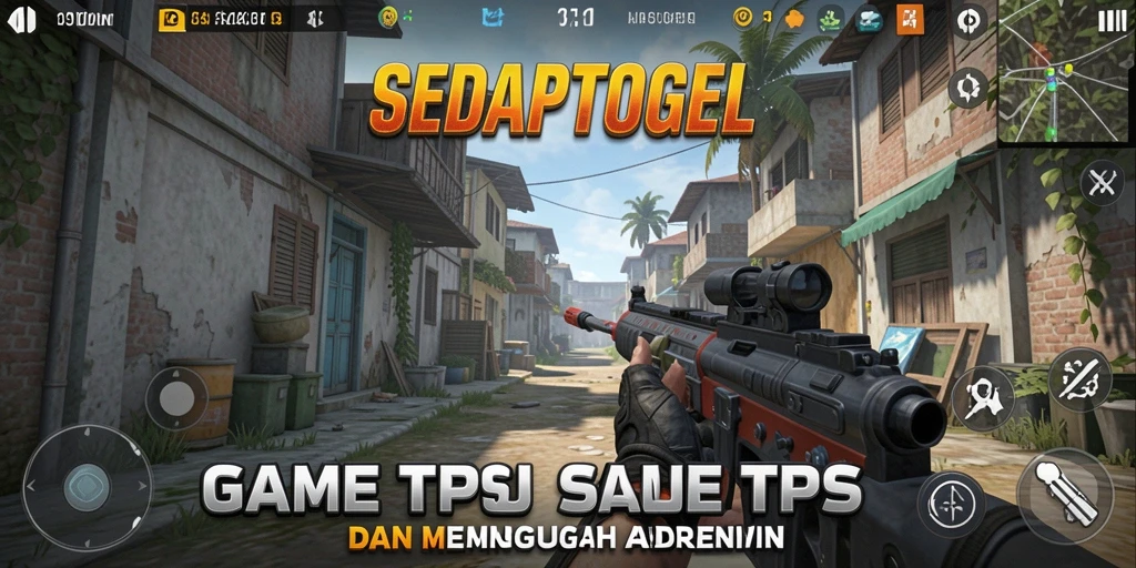 Tampilan screenshot utama SEDAPTOGEL menampilkan aksi gameplay TPS yang seru.