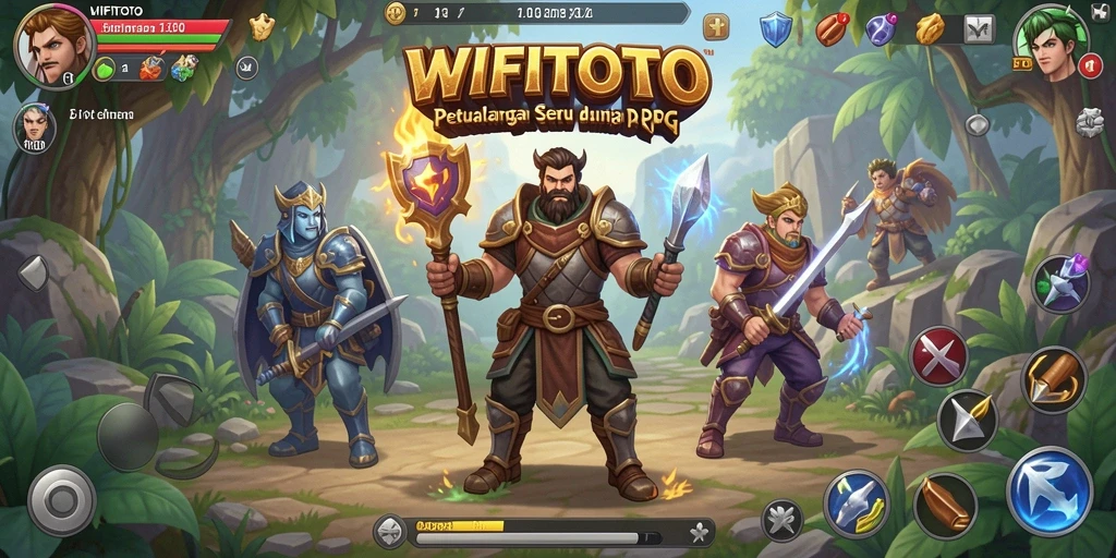 Screenshot utama WIFITOTO menampilkan karakter dalam pertempuran RPG yang mendebarkan.
