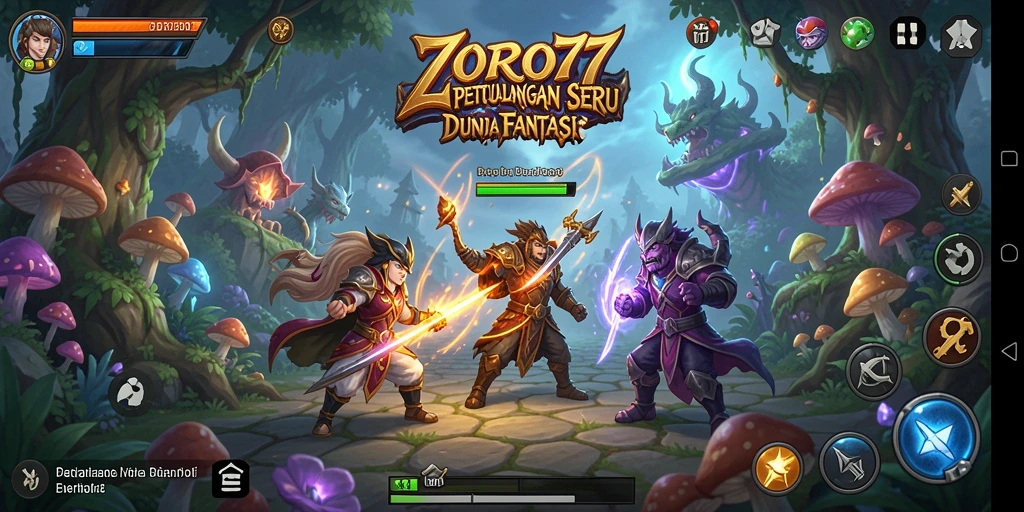Screenshot gameplay ZORO77 menunjukkan aksi seru dalam petualangan.